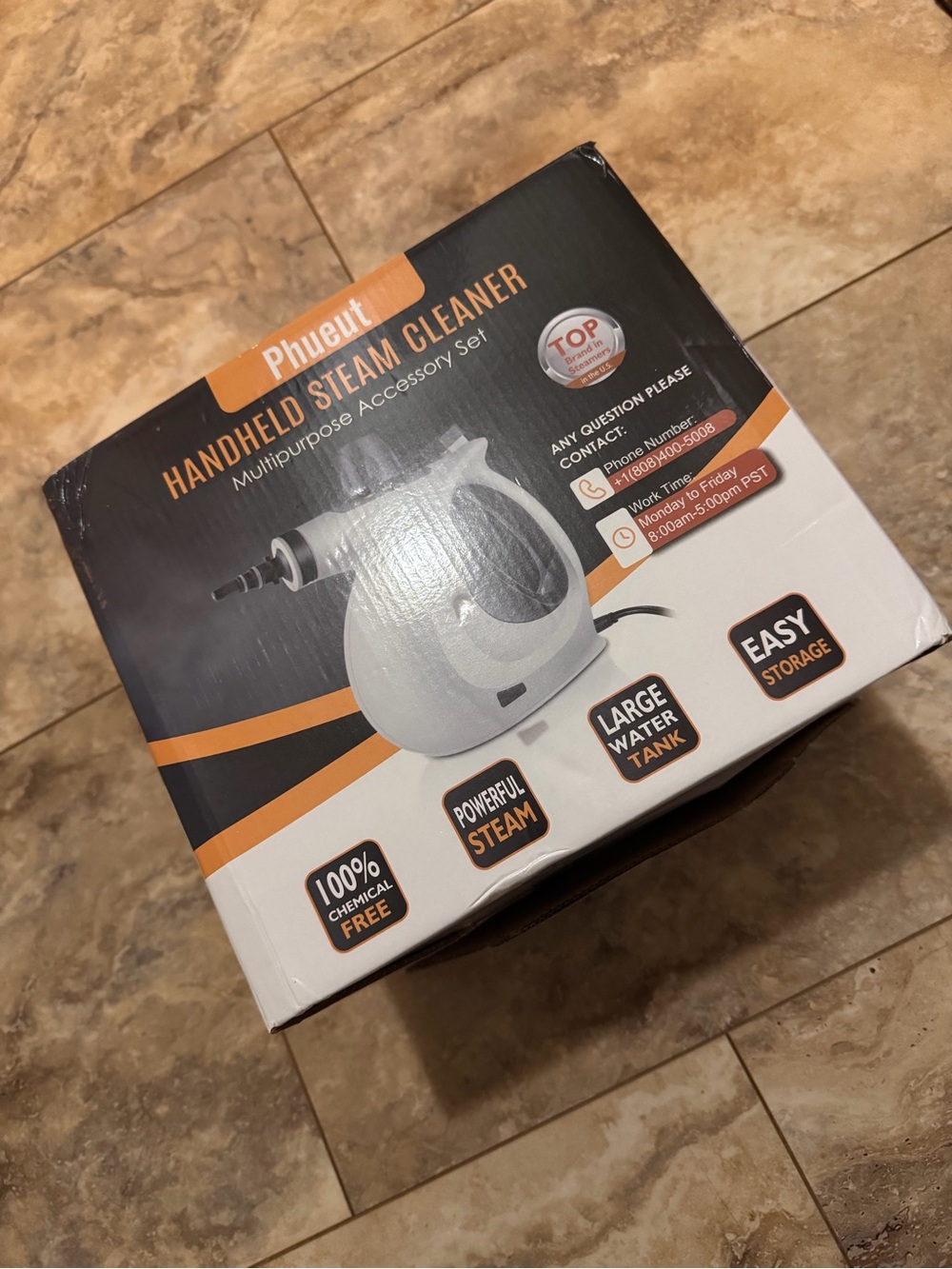 White Handheld Steam Cleaner - Multipurpose Bath Accessory